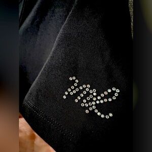 Marina Sport-Marina Rinaldi Wide Scoop Neck Short Sleeve Top Sz M w RHINESTONE